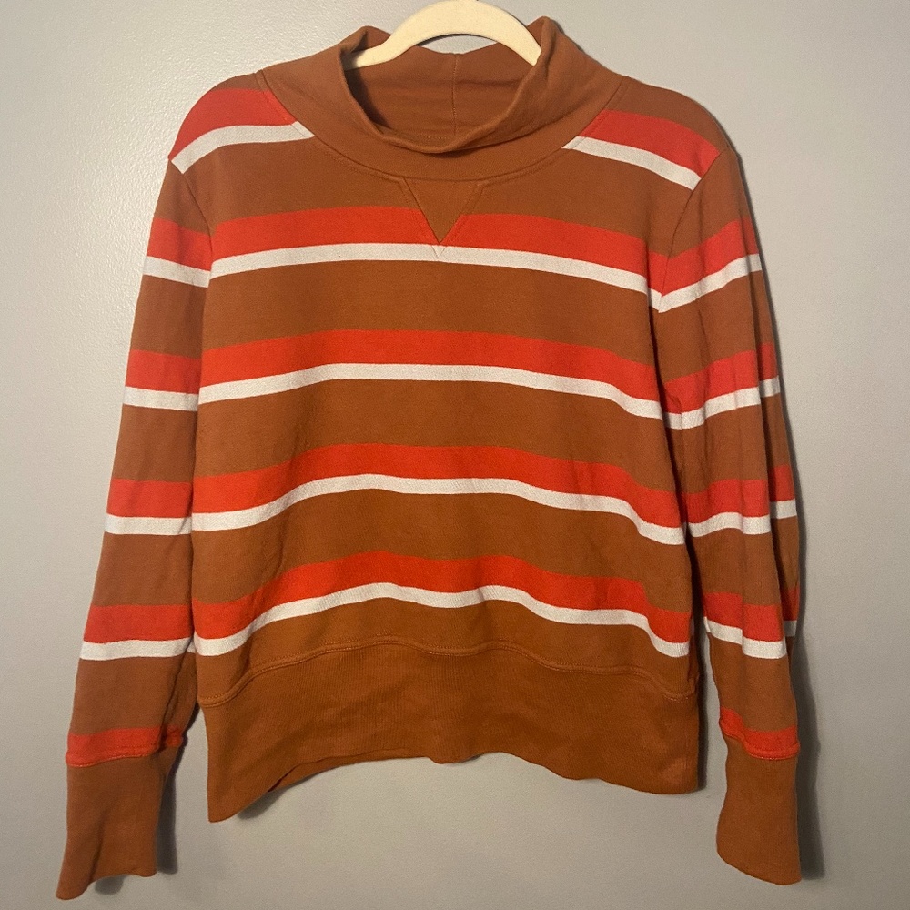 Madewell Striped Mock Neck Sweater (L)